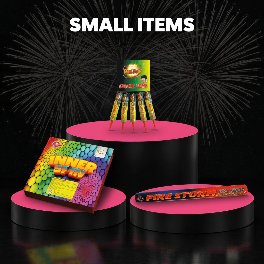 Small Items collection featuring Inner Spin, Colour Bomb and Firestorm