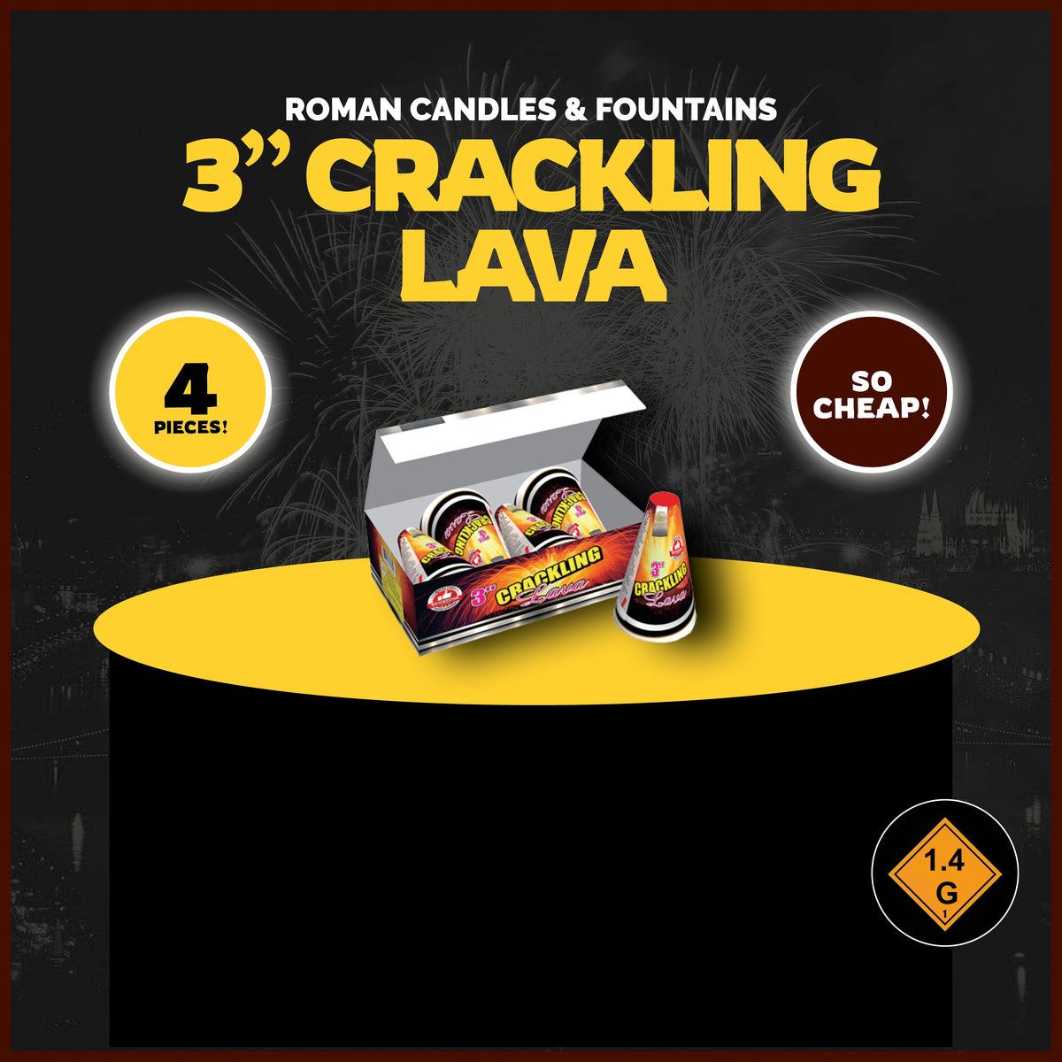 Gemstone Fireworks 3" Crackling Lava
