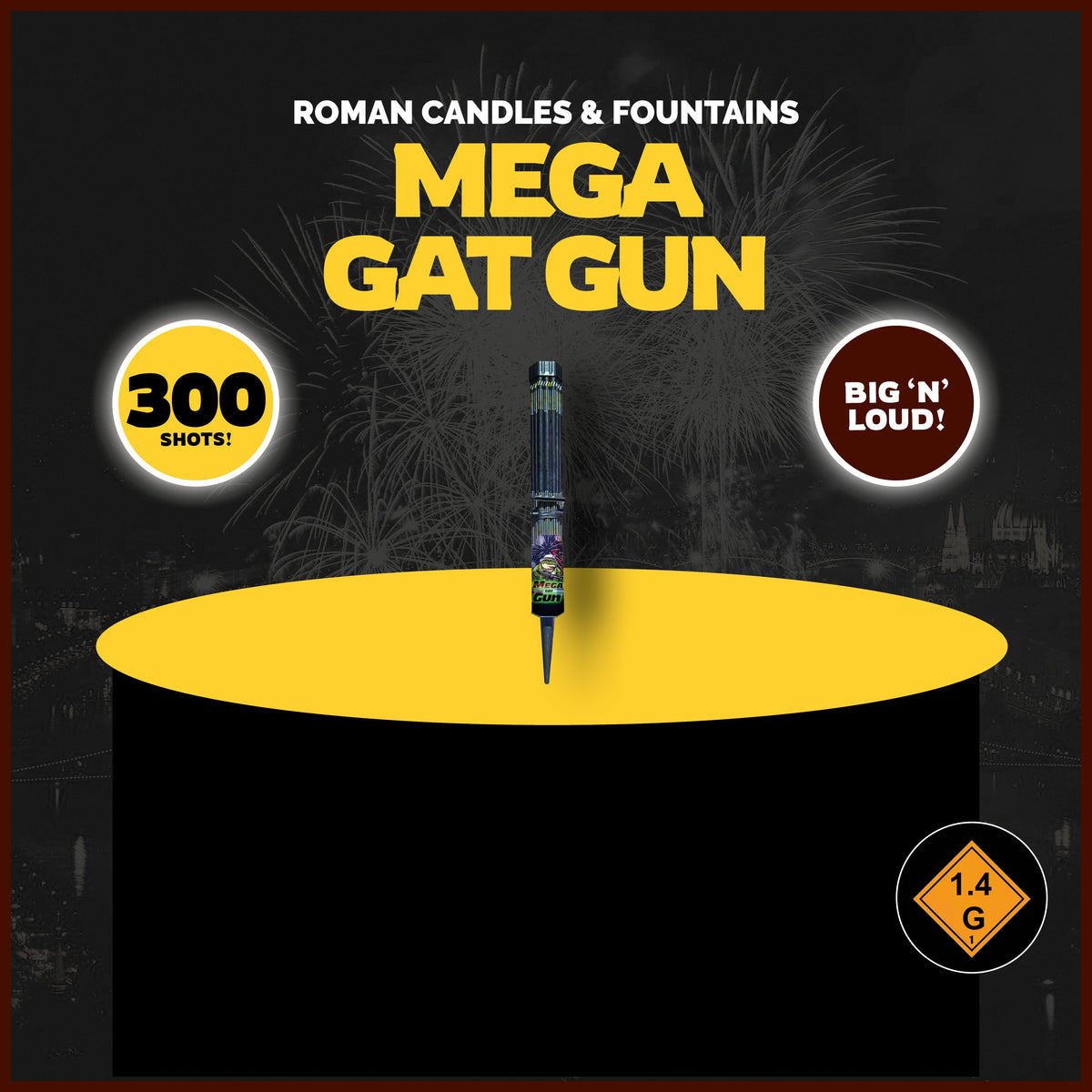 Gemstone Fireworks Mega Gat Gun