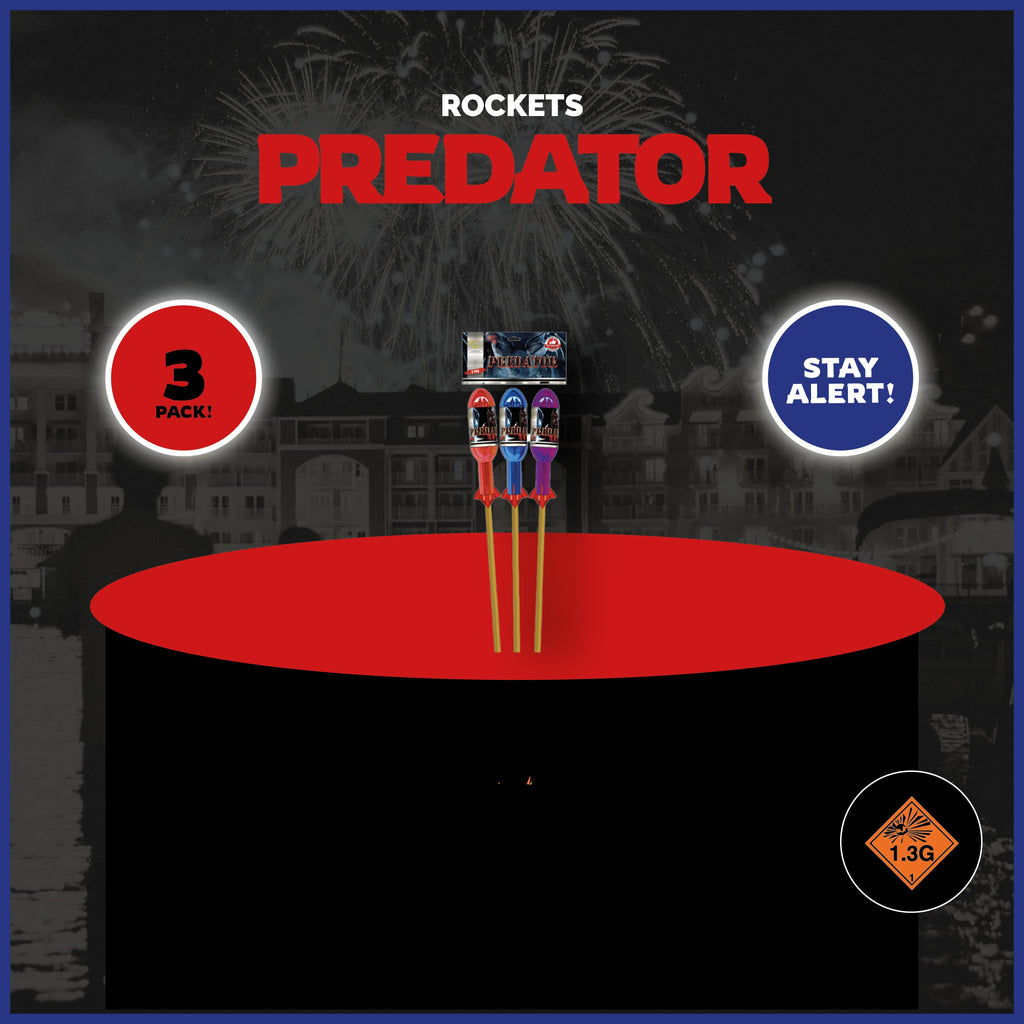 Gemstone Fireworks Predator Rockets 3 Pack