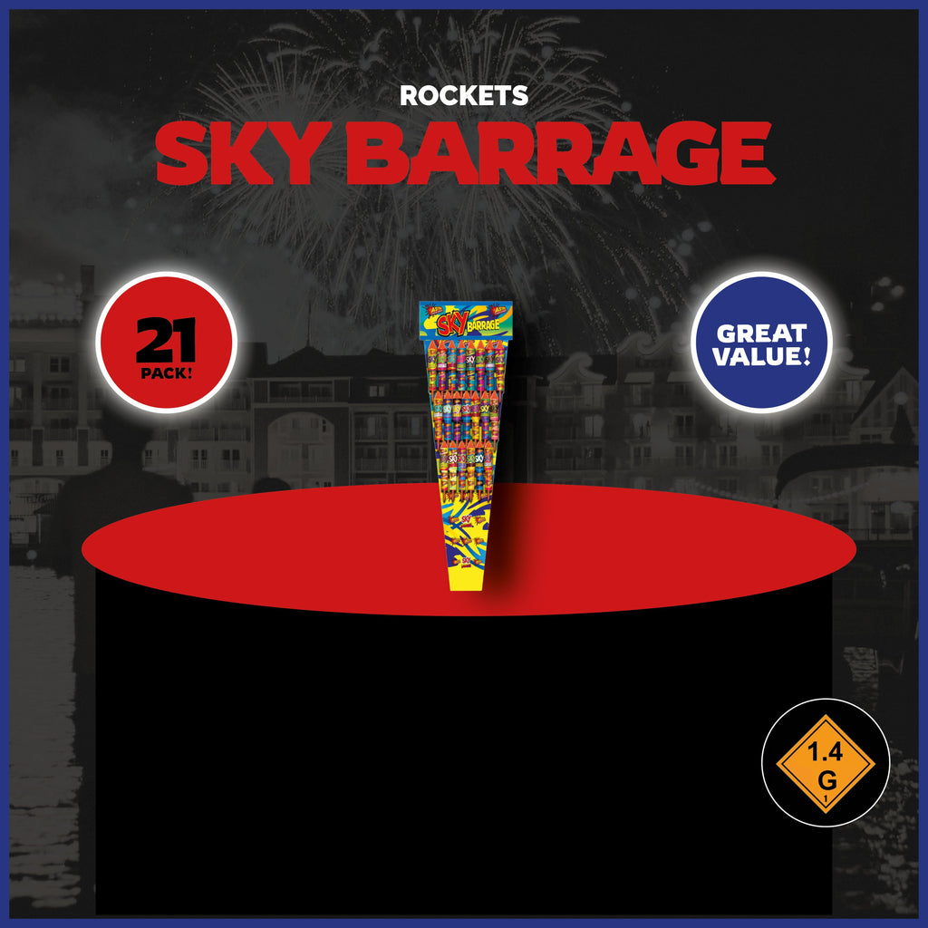 Spook Fireworks Sky Barrage Rockets 21 Pack