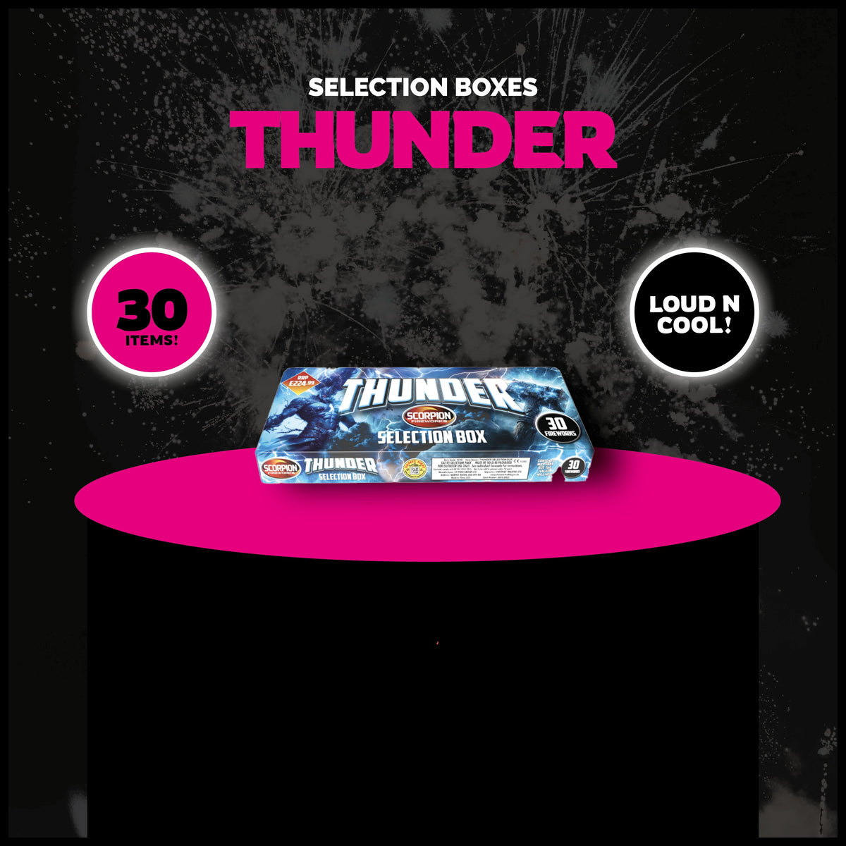 Scorpion Fireworks Thunder 30 Pieces