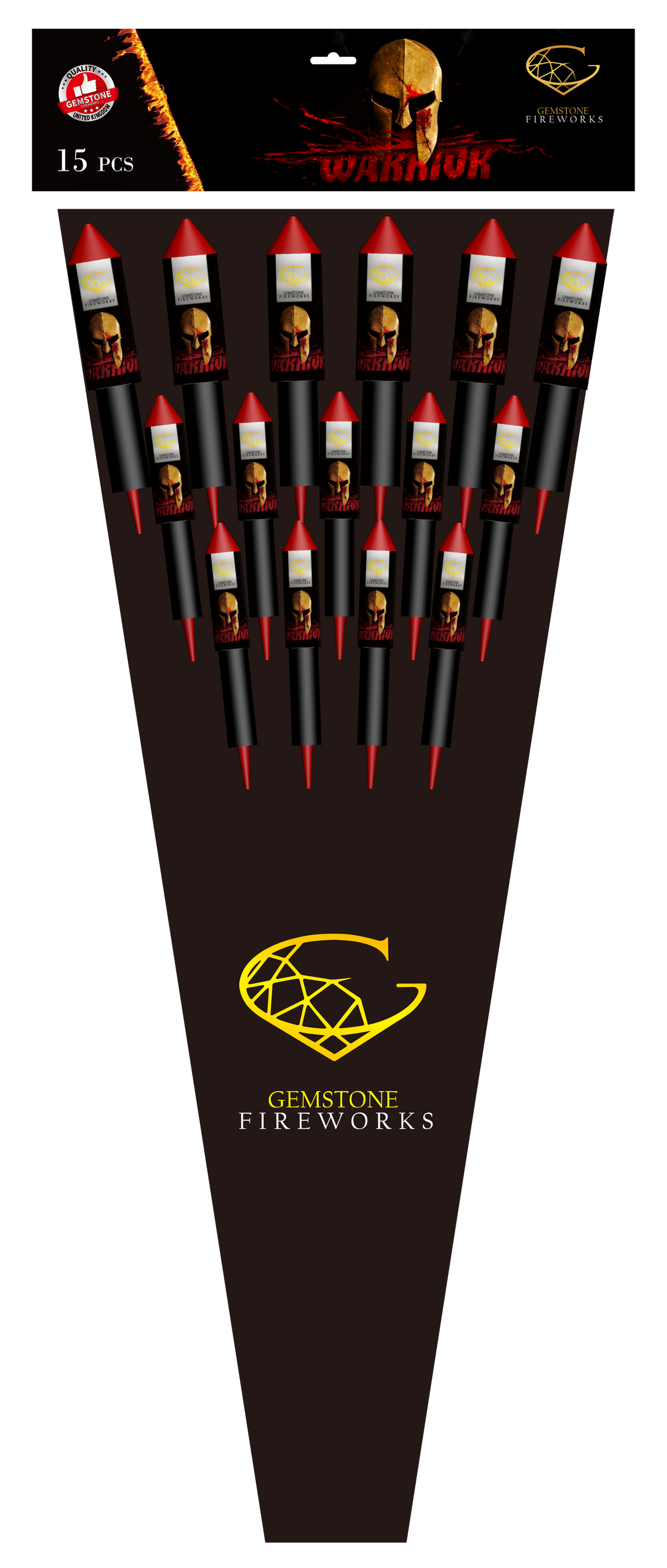 Gemstone Fireworks Warrior Rockets 15 Pieces