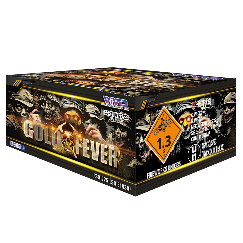 Vivid Fireworks Gold Fever 75 Shot Barrage